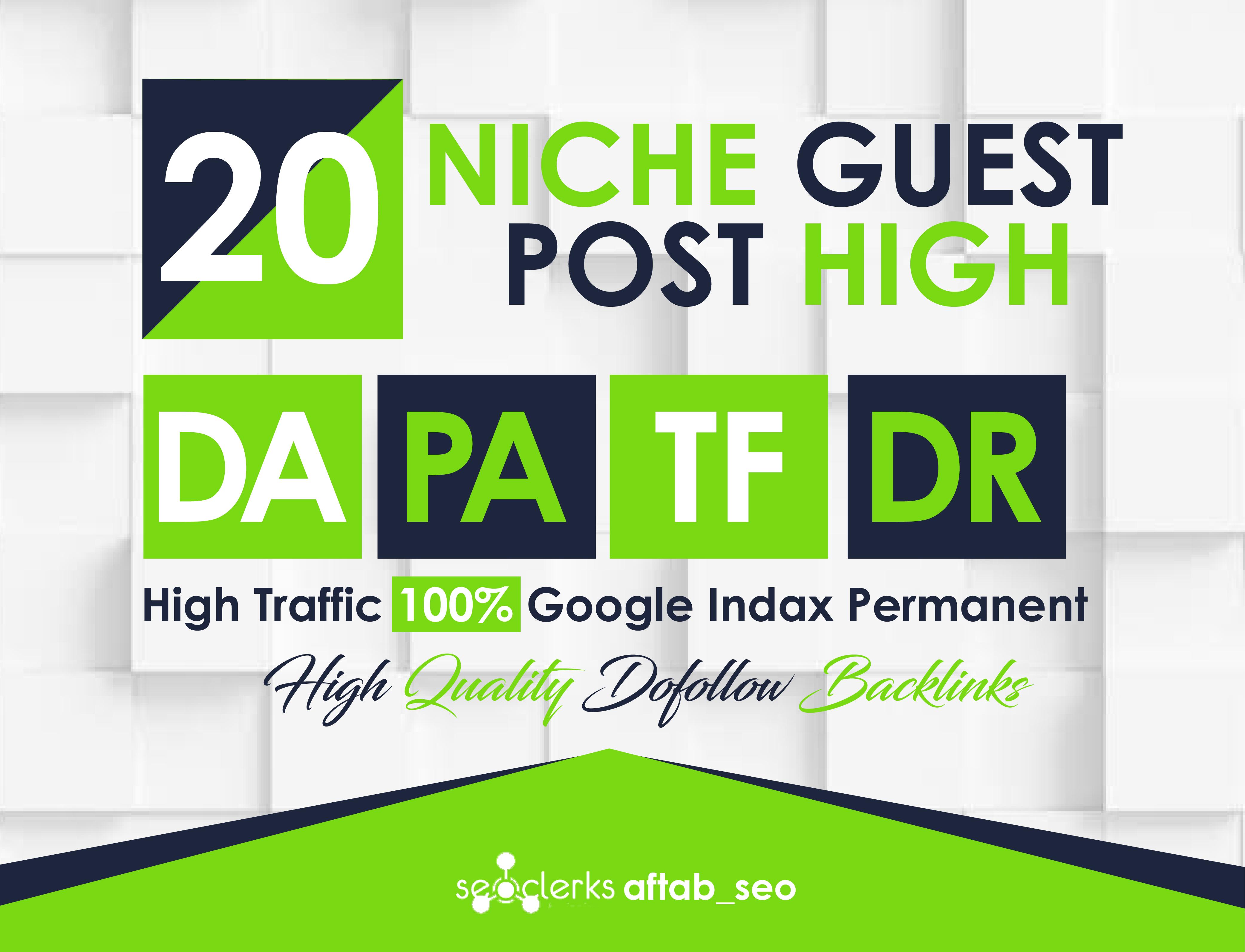 I Will Offering 1 Niche Guest Post With Permanent Seo Backlinks High Matrics DA DR TF CF