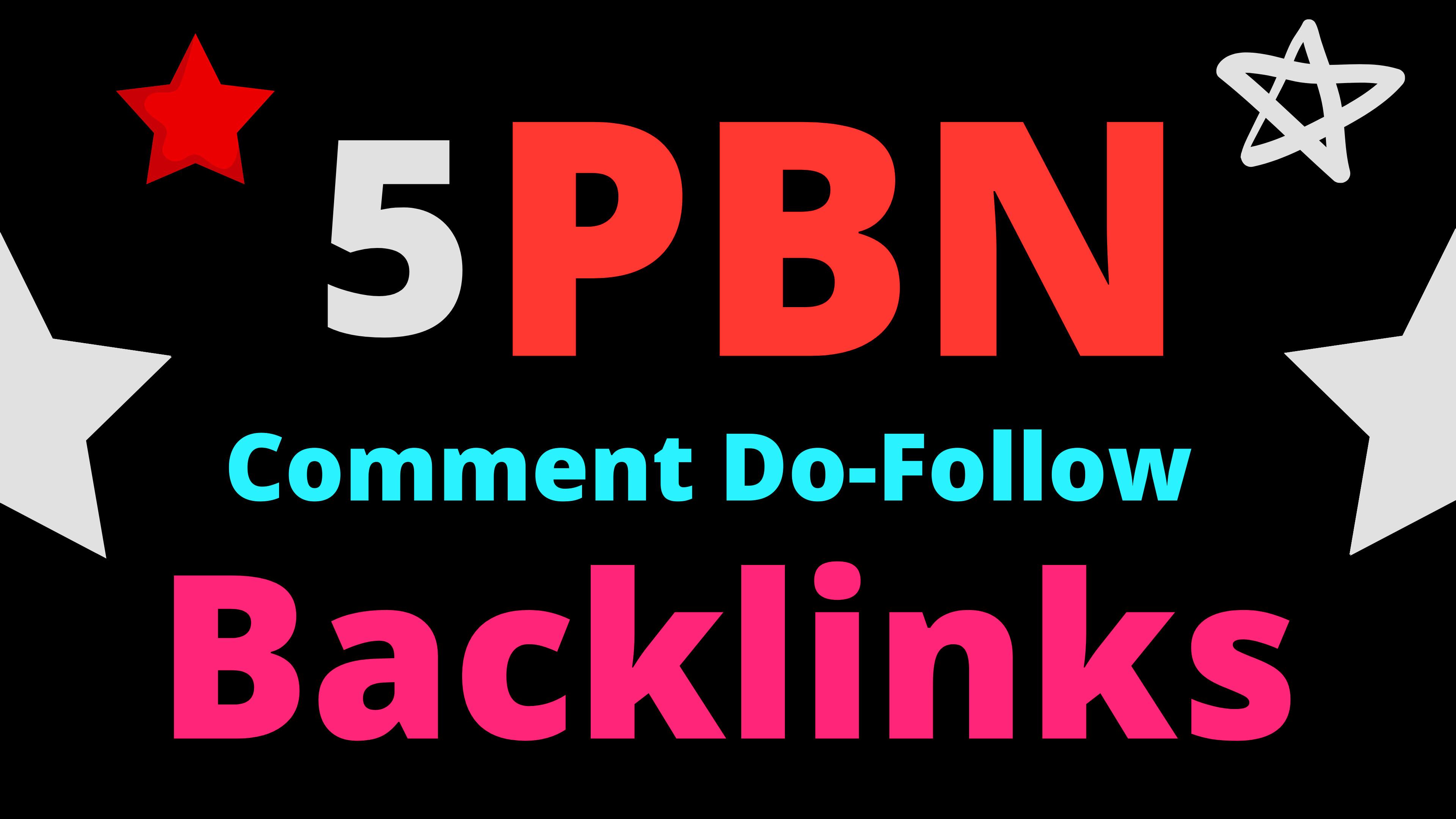 5 HomePage PBN Backlinks All Dofollow High Quality Backlinks