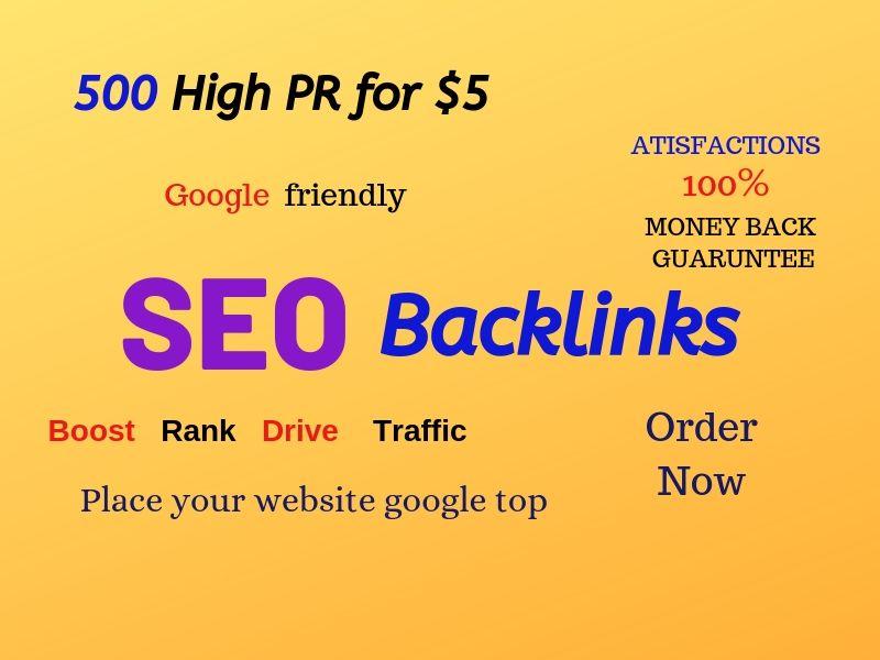 500 HIGH PR BACKLINKS FOR ANY WEBSITE