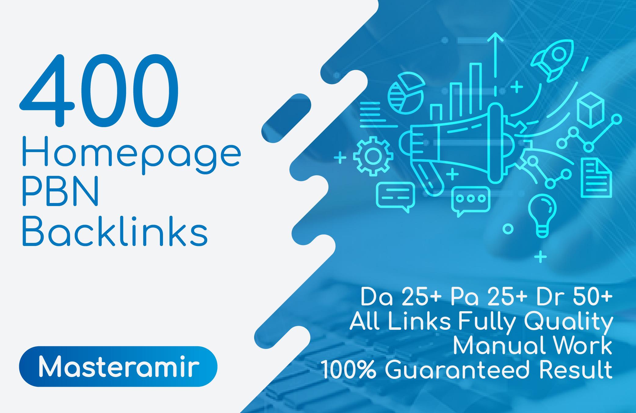 Create 50 UNIQUE HOMEPAGE PBN High Da/pa Tf/cf Dr/Ur backlinks