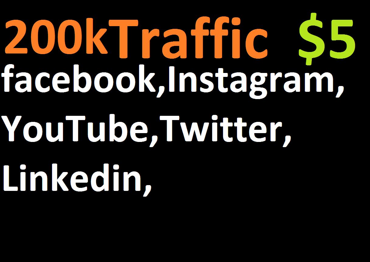 200,000 boost website real targeted web traffic facebook,instagram, youtube, twitter, linkedin