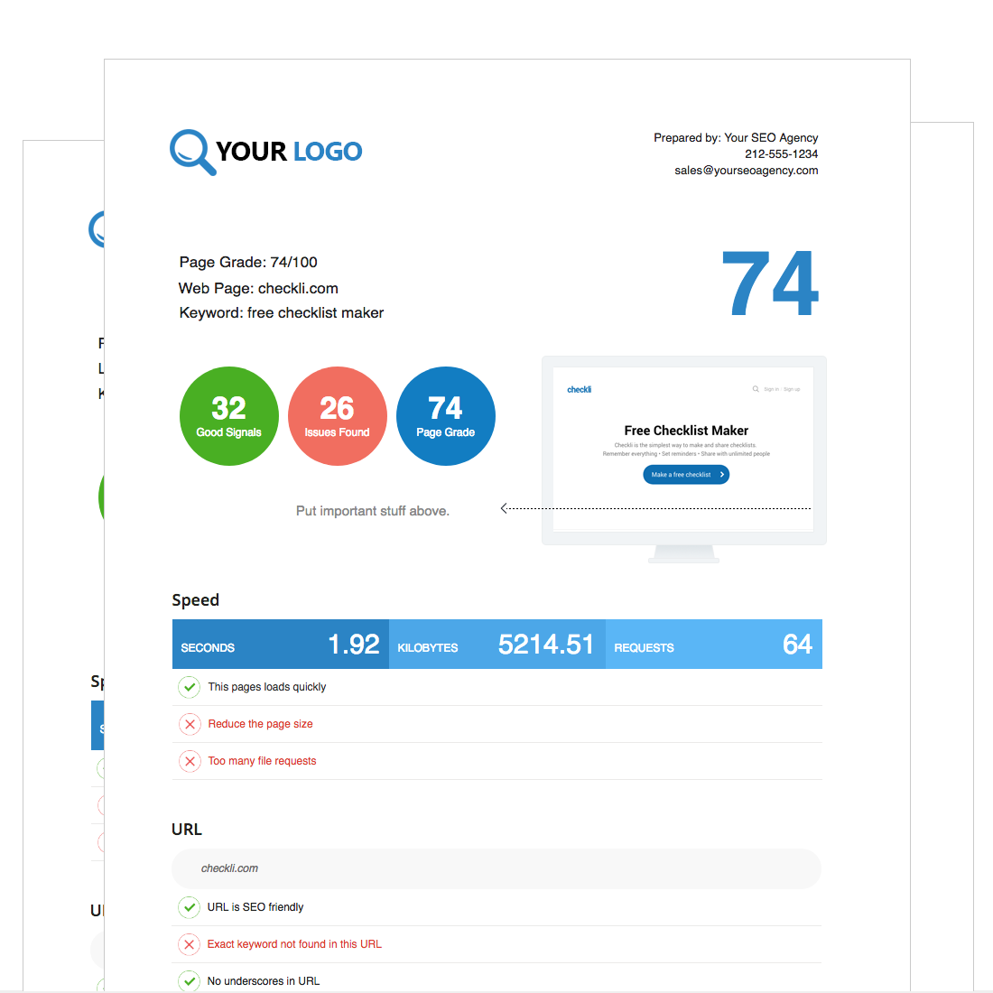 I will create an actionable SEO audit report