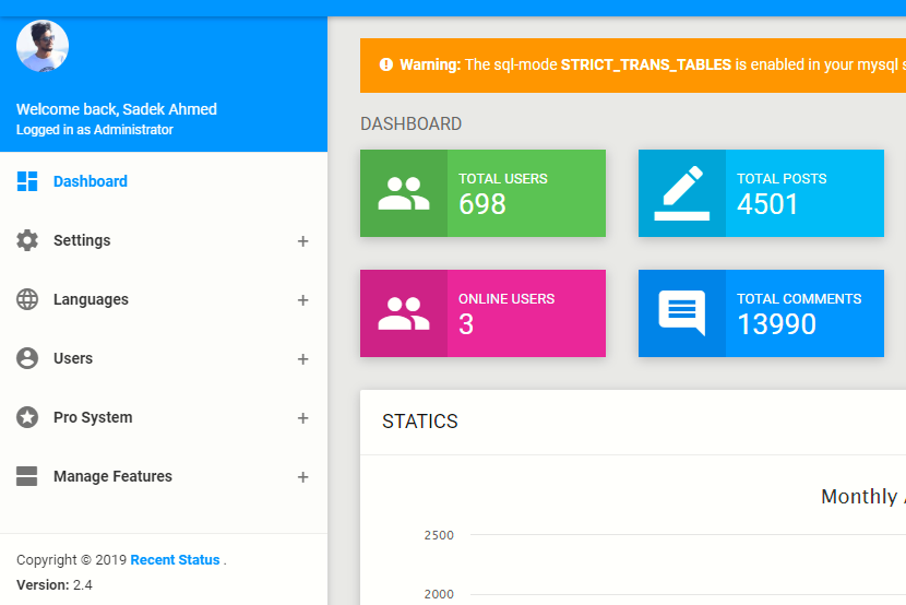 I will develop a social media website