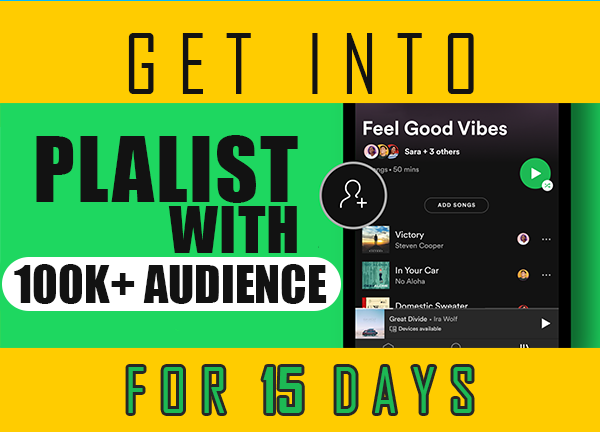 Add up to 3 music to our Spotify playlist 