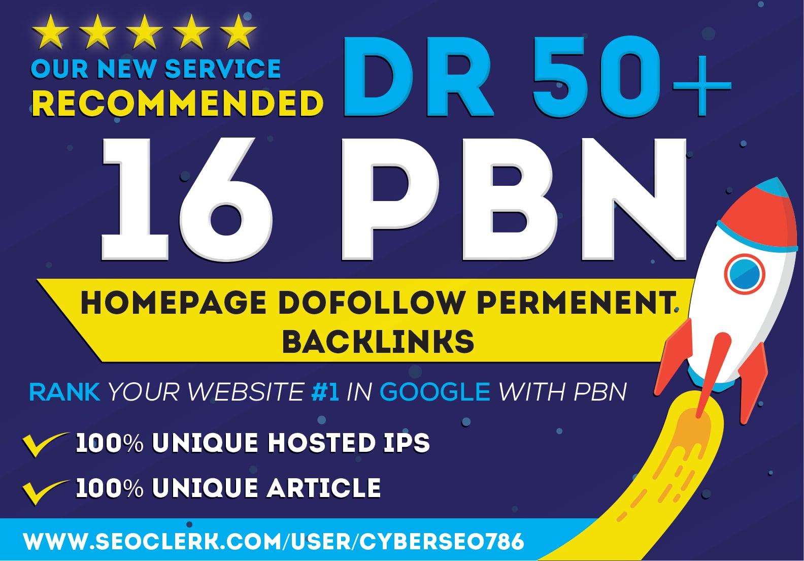 I will provide PBN DR 50 to 70 high quality dofollow backlinks