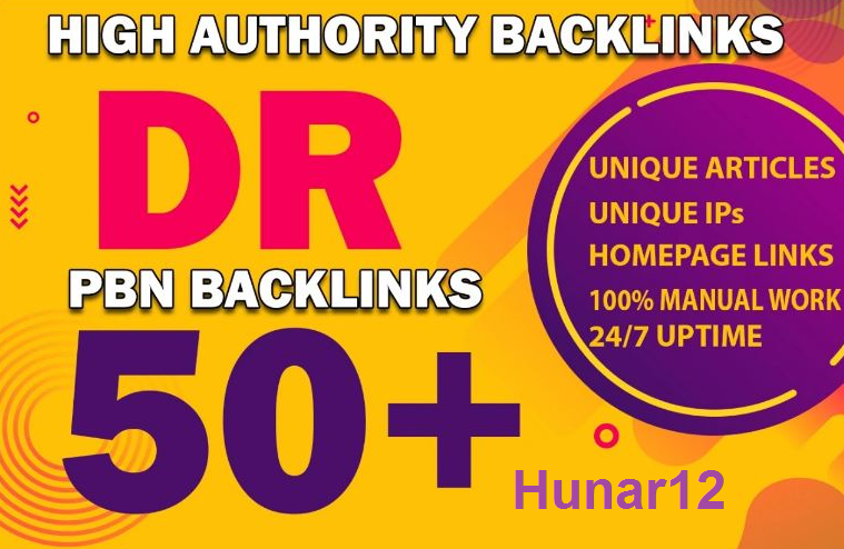 Get 101 DR 50+ homepage permanent PBN Backlinks 