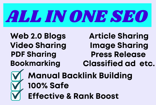 I will provide all in one 300 manual SEO link building package