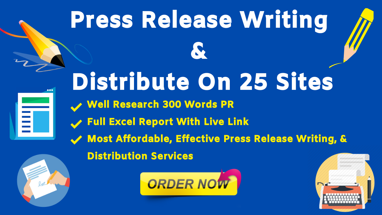 Killer press release writing & distribution on 25 site's in just 24 hour's
