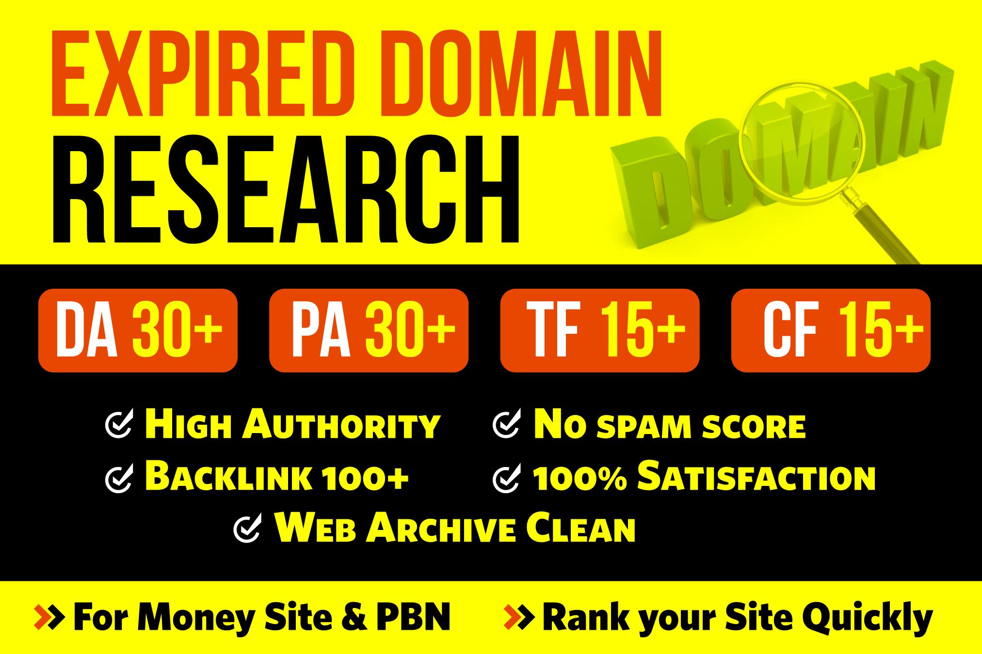  I will research 3 high DA PA expired domain