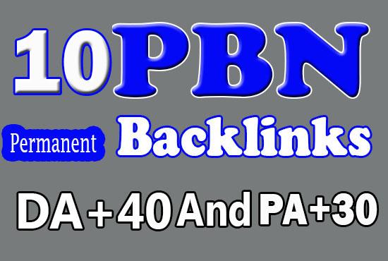 limited offer Permanent 10 PBN Backlinks Links - DA 40+ and PA+30 with Dofollow Quality Links