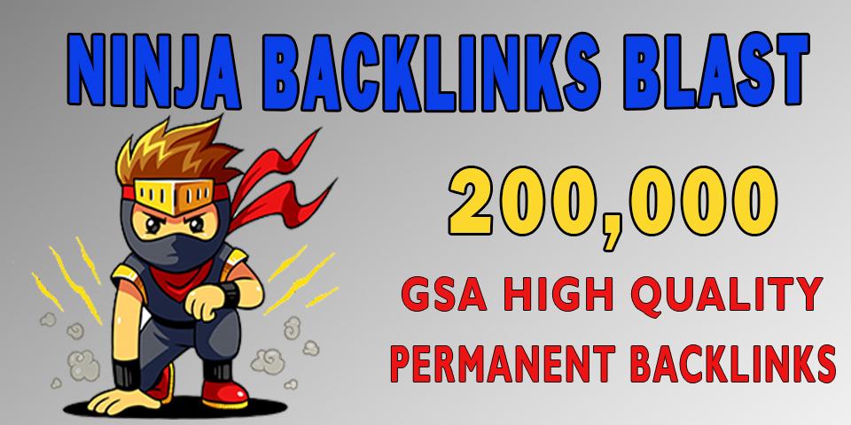 200,000 SEO Ninja Backlinks for Website Ranking