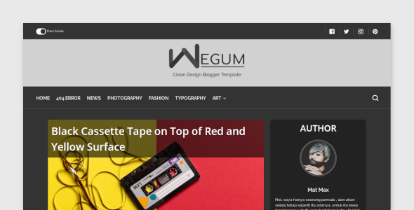 Wegum Responsive Blogger Theme/Template