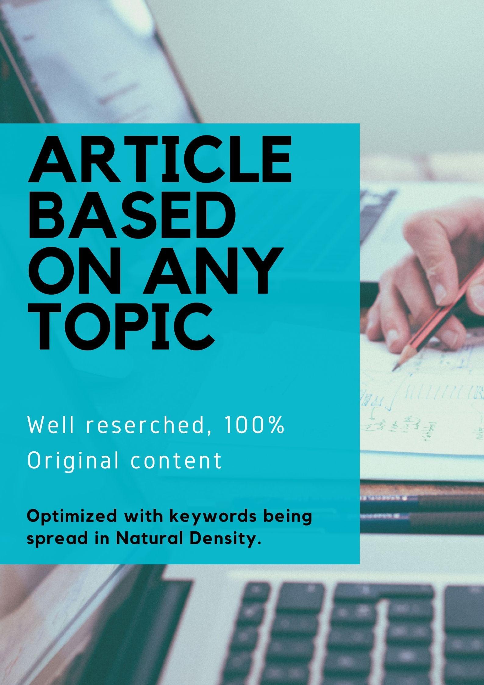 Article of 850 words,well researched typographic error free 