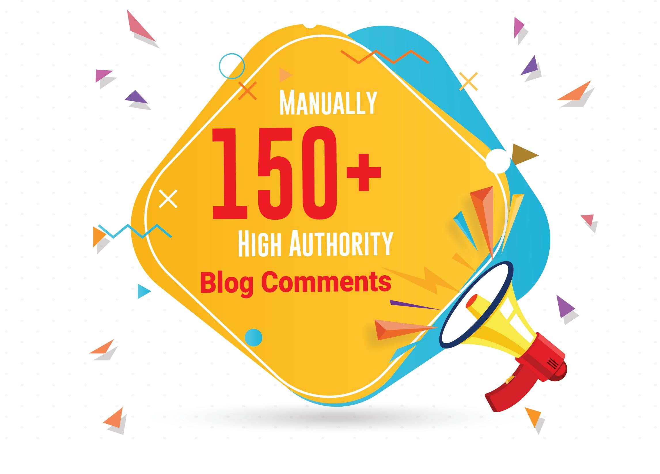 Manually 150 High Quality Blog Comments And High da pa pr dr SEO Backlinks