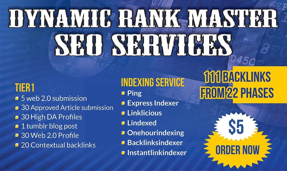 Rank Master Google SEO Backlinks services with Most Powerful links