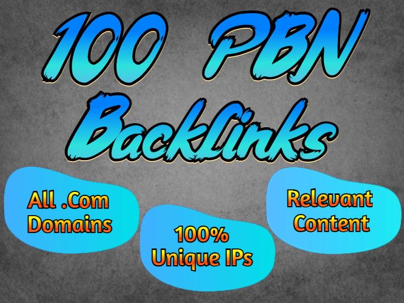 100 PBN Backlinks to boost your site ranking, all .com pbns