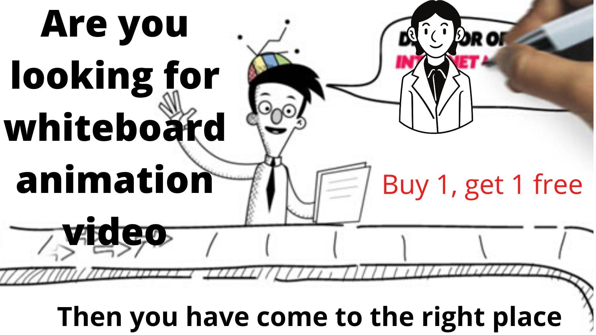 Get whiteboard video Animation + 1 free in any language of your choice
