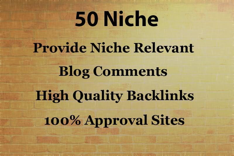 Provide 50 Niche Relevant Blog Comments