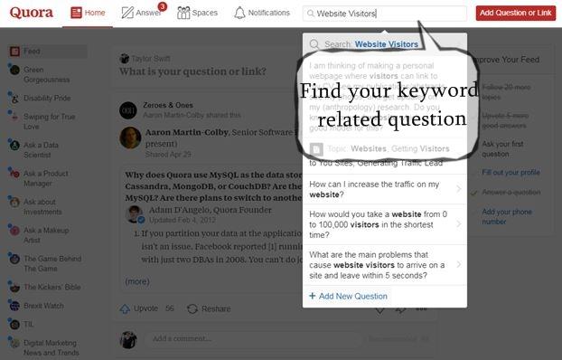 Keyword Related 30 Quora Answer for Targeted Traffic 