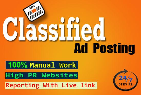 Increase Your Sell - 50 Manually Build Classified Ads Posting on High Authority Sites