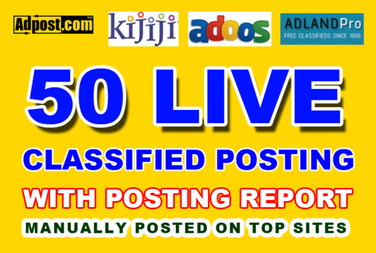 Increase Your Sell - 50 Manually Build Classified Ads Posting on High Authority Sites