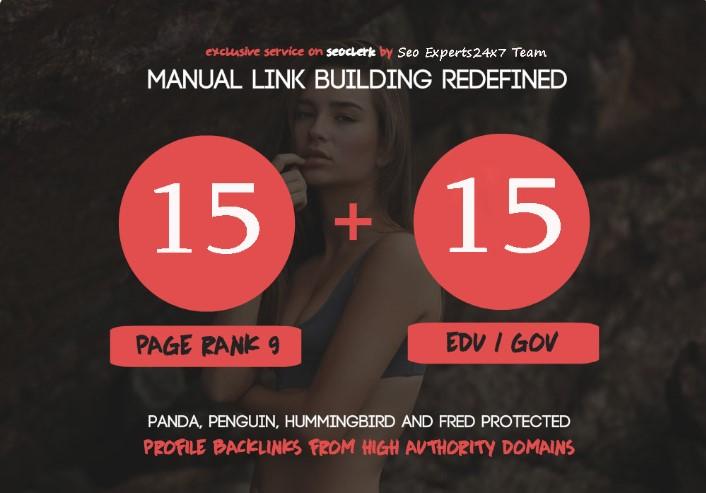 Limited time - Fire Your Google Ranking - 15 Pr9 + 15 Edu - Gov High Pr SEO Authority Backlinks
