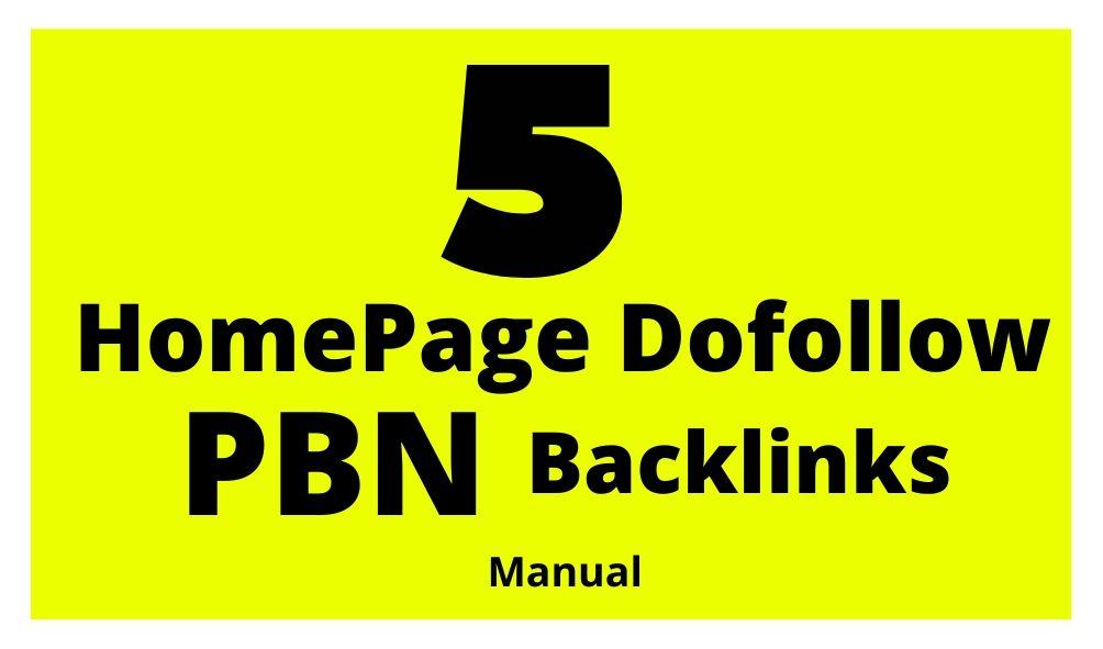 HomePage Dofollow PBN Backlinks 100% Manual Work