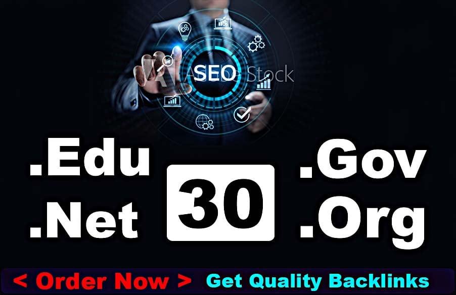 30 Edu Gov Dofollow and high pr9 Nofollow profile backlinks, link building with 1 guest post
