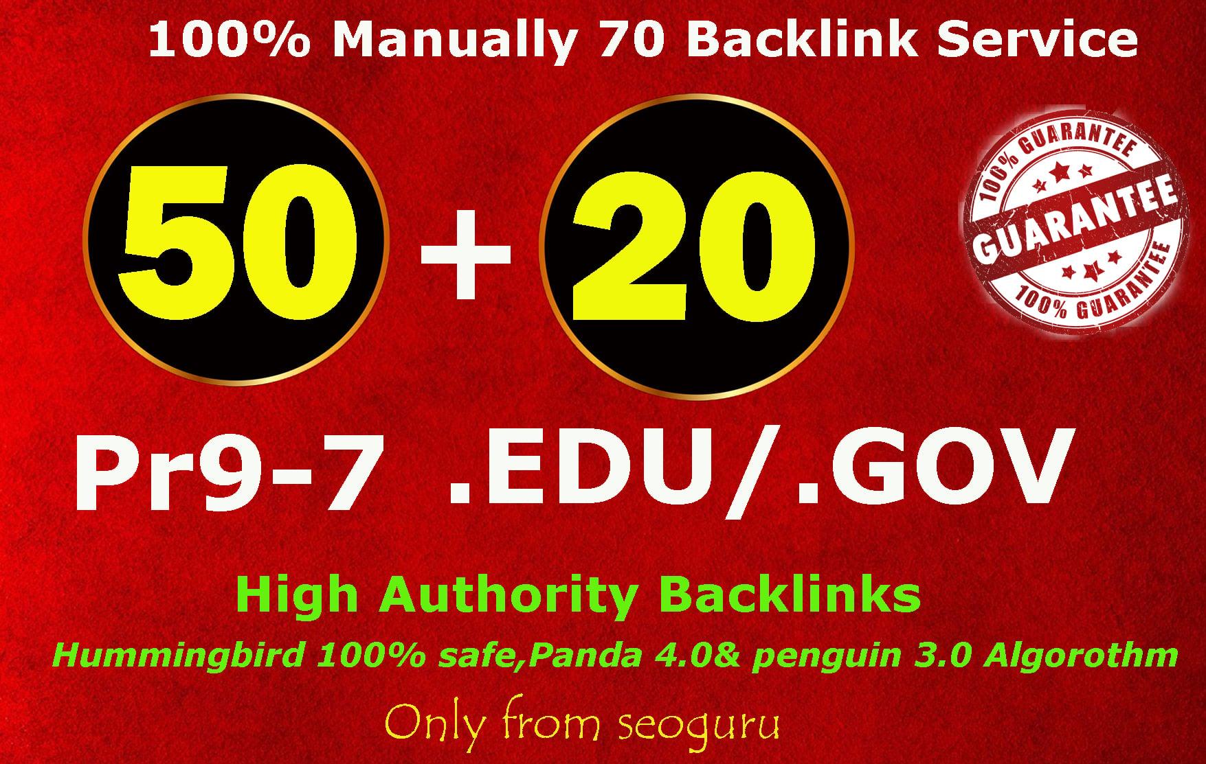 50 PR9 DA 80-100 + 20 EDU - GOV Highpr Safe SEO Authority Backlinks To Fire Your Google Ranking 