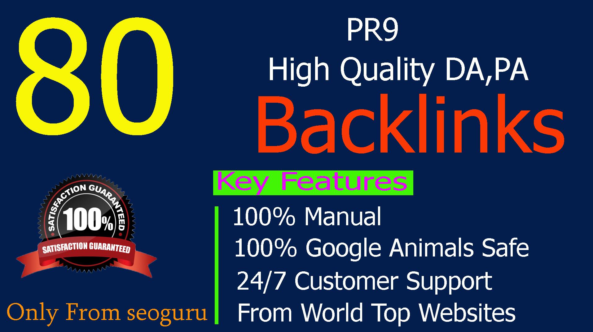 I Will MANUALLY Do 80 UNIQUE PR10 SEO BackIinks on DA100-80 sites Plus Edu Links