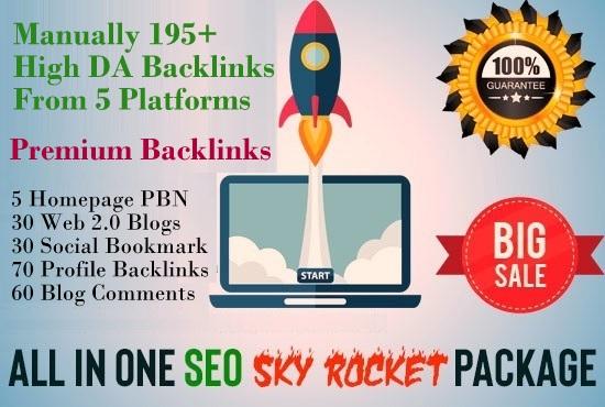 195+ Manually All In One Premium SEO Service - Skyrocket Package