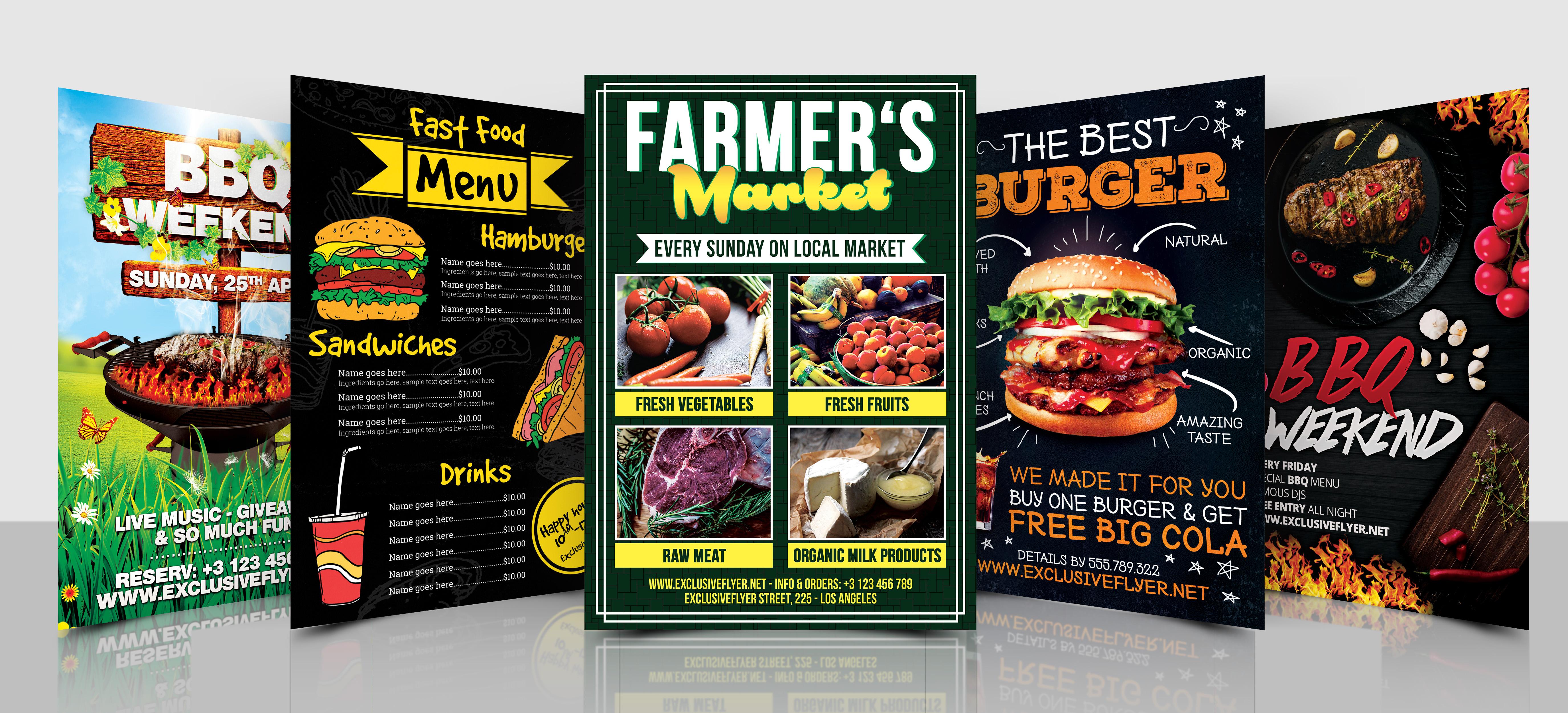 I Will Design An Amazing Flyer, Food Menu Any Kind Of Service Menu for you