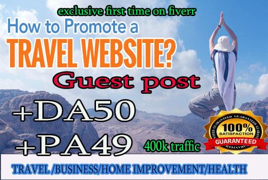 Do the guest post in travel blog DA51 PA55