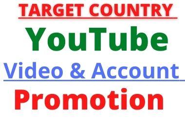 Professional YouTube Video Promotion From USA AND Target all Country 