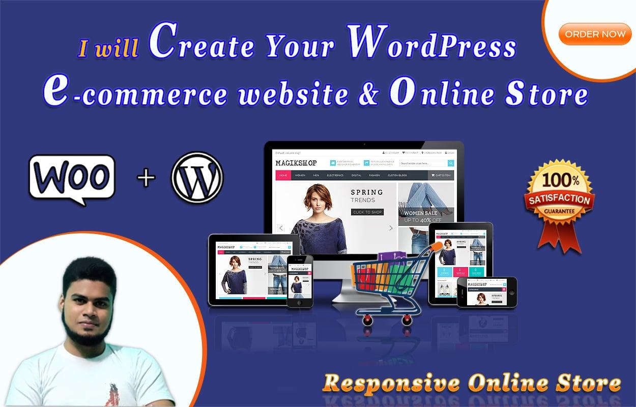 I will Create WordPress ecommerce website by woocommerce