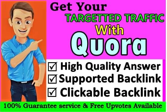 Get Targeted Traffic Through 20 Quora Answer & backlink 