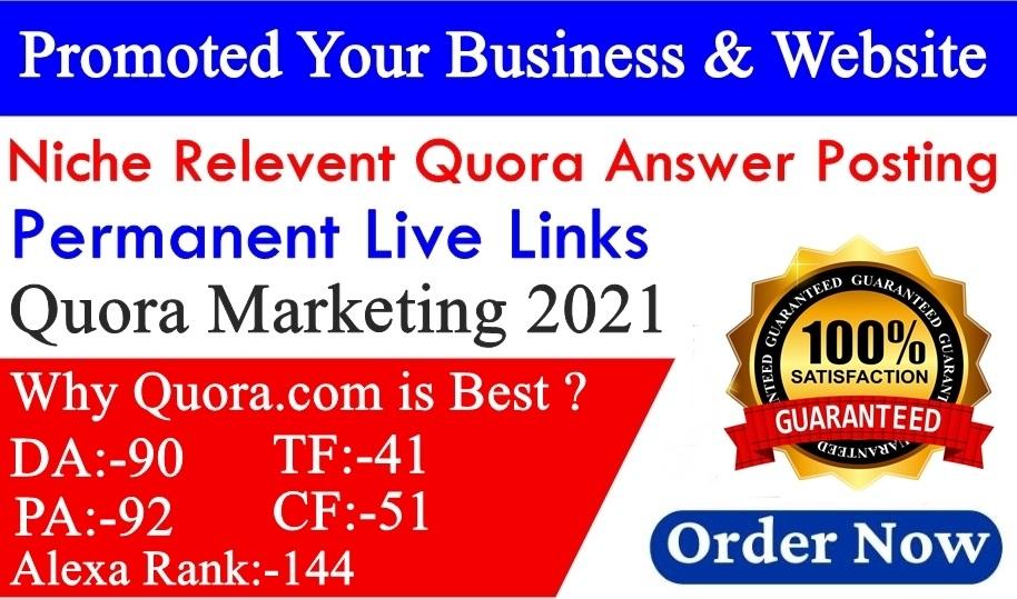 Provide 20 Niche Relevant Quora Answers with Keyword & URL