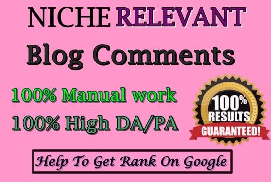 Get 20 HQ Niche Relevant Blog Comments Backlinks 