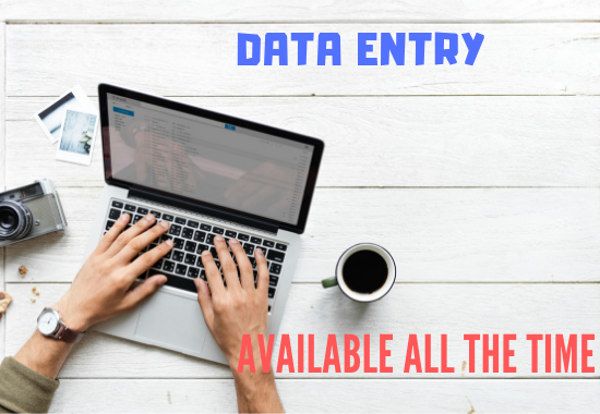 Any sorts of Data Entry is done which will be less than 2 hour 