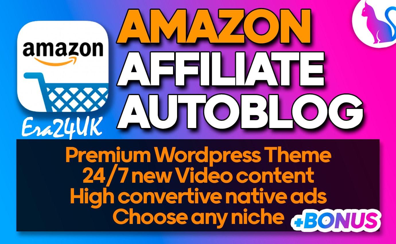 Amazon Autoblog Affiliate WordPress Website With Adsense, Video Content Responsive