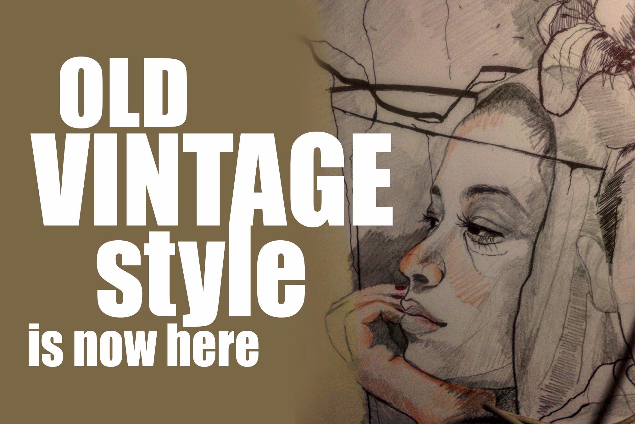 vintage artistic pencils portrait 