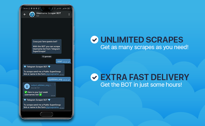 Scrape Username Lists from Telegram with this BOT