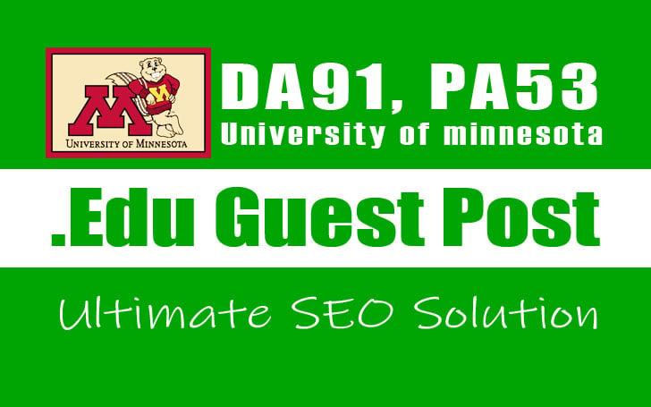 Publish Guest Post on a Edu Blog - University of Minnesota, DA91, PA53