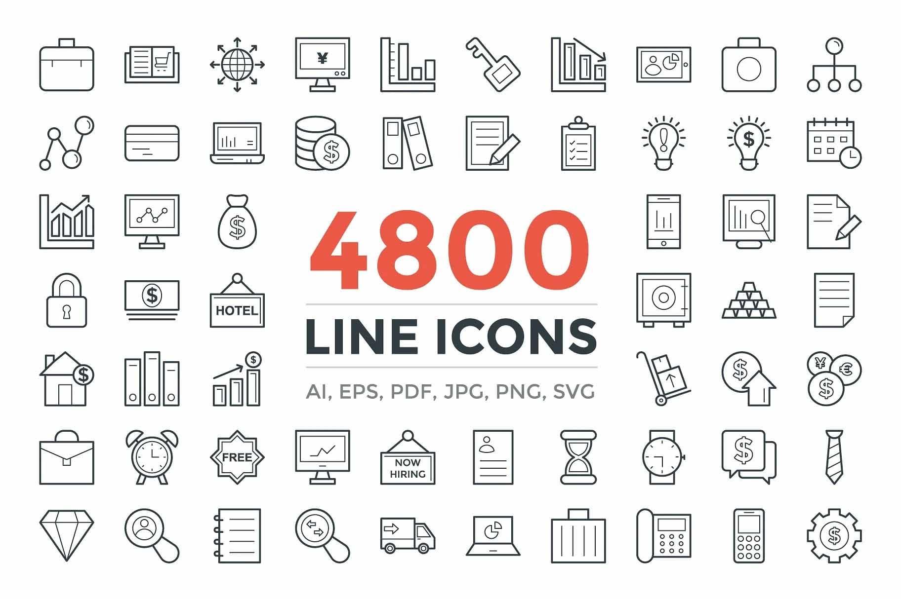 I will do line and flat vector icons design 