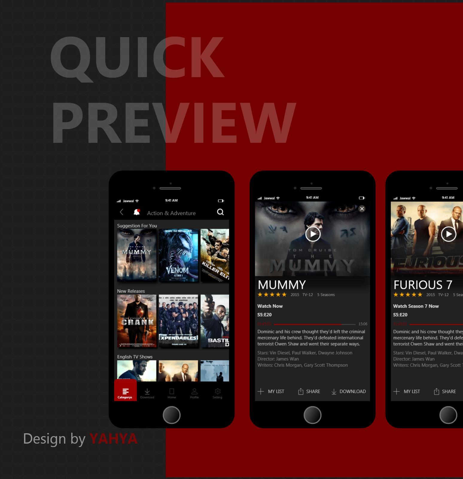 Mobile App Design - Zalex Movies