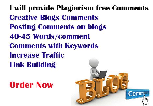 I can write creative comments for blogs. 