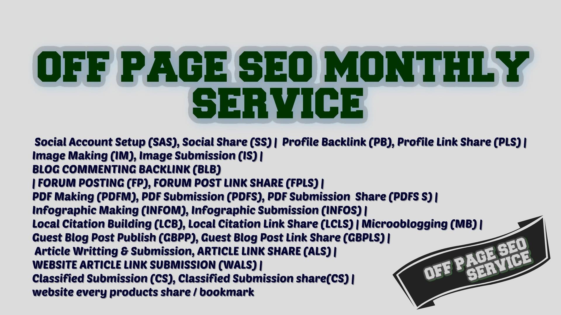 DO OFF-Page SEO Monthly Service for USA, UK, Canada, Australia etc