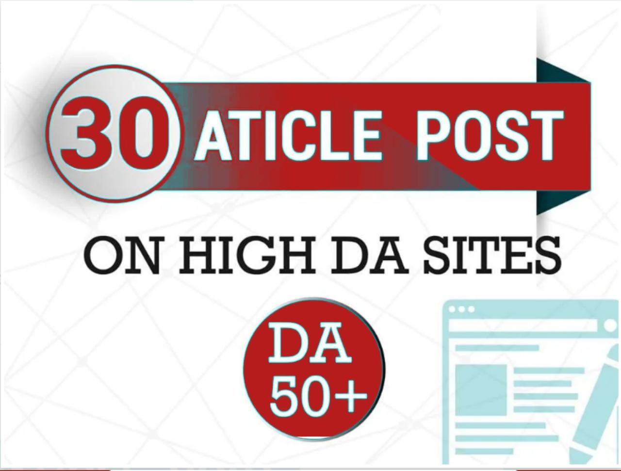 I will Do make 30 article submission in SEO backlinks 
