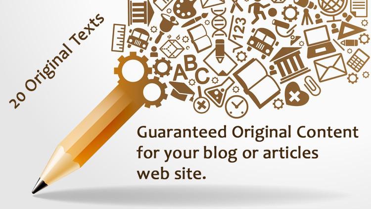 20 ++ Original Text for your Blog/Article Site