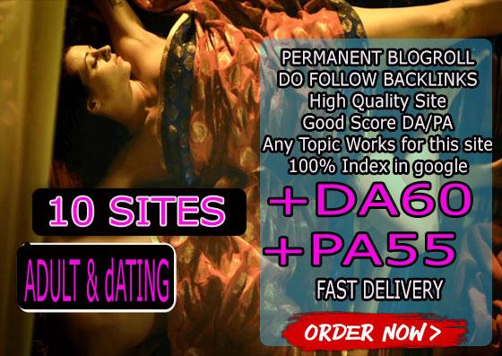 Backlinks da60x10 site adult blogroll permanent